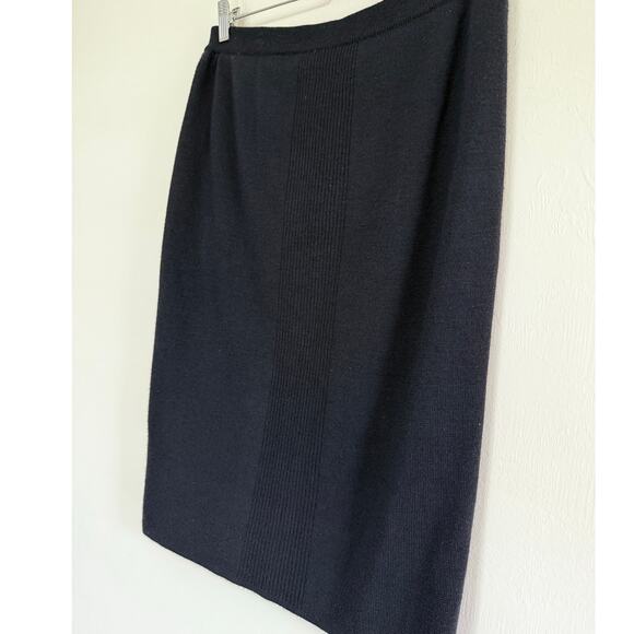 DIANE FREIS vintage y2k 90s 100% Cashwool black textured classic pencil skirt - Picture 3 of 6